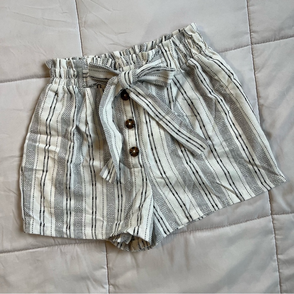 High Rise Paper Bag Shorts